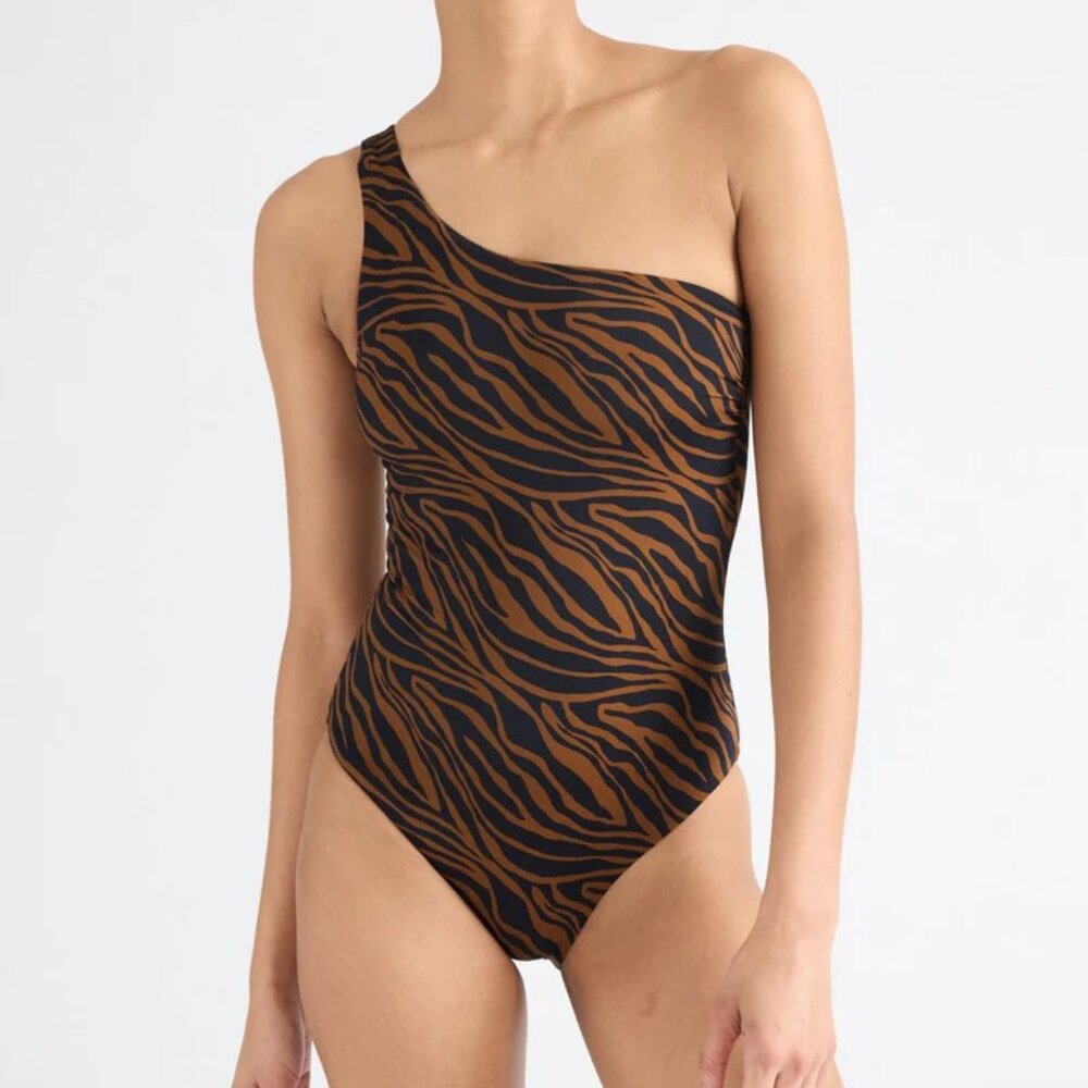 Knix One Shoulder One Piece Swimsuit - Feline